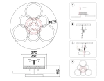 Светильник светодиодный потолочный FA3844/3+3 WH белый 102W 3000K-6400K+RGB D670*115 (ПДУ РАДИО 2.4G)