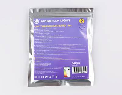 Светодиодная лента GS1802 5050 30Led/ 7.2W m/ 12V IP20 4500K/ 5000*10*1.87mm/ кратность резки 100mm (2 конт.)