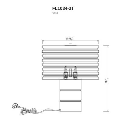 Настольная лампа Encanto FL1034-3T, G9х3