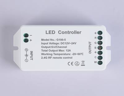 Контроллер для светодиодных лент RGB+CCT с регулировкой температуры света c радио пультом 2.4G 12A 12V 144W/ 24V 288W GS11501 (CR2025)