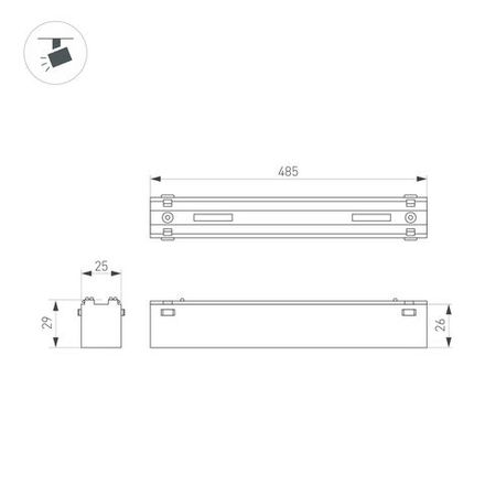 Светильник MAG-VIBE-FLAT-L485-24W Warm3000 (BK, 100 deg, 48V) (Arlight, IP20 Металл, 5 лет)