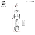 SL1234.103.08 Люстра подвесная ST-Luce Никель/Прозрачный, Никель E14 8*60W