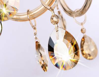 Подвесная люстра с хрусталем TR4907/8 GD/TI золото/янтарь E14/8 max 40W D760*639