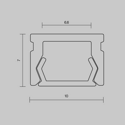Алюминиевый профиль накладной ALM-1007-S-2M, 631001. TM Maytoni