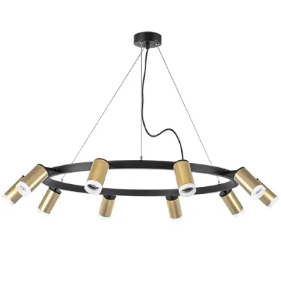 LR0204000 Люстра RULLO 10х50W GU10 ЧЕРНЫЙ/ЗОЛОТО (571020+214440-10+202430-10)