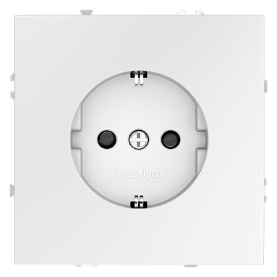 VLS040202 Розетка встраиваемая VOLTUM S70 с заземлением и защитными шторками, 16А, (белый матовый) (ТМ Maytoni)