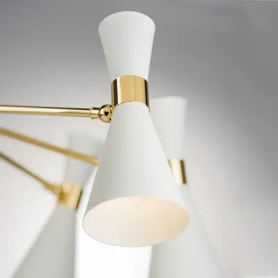 816086 Люстра DUMO 8х40W E14 БЕЛЫЙ МАТОВЫЙ/ЗОЛОТО