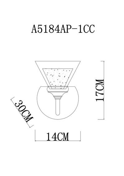 Бра Arte Lamp TOSCANA A5184AP-1CC, 1хE14