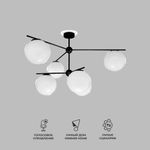 Умный потолочный светильник со стеклянными плафонами 60147/6 черный