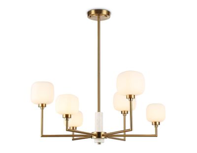 Светильник на штанге LH53015/6 BS/FR латунь/белый матовый G9*6 max 40W D690*680