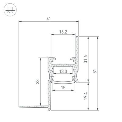 Профиль ARH-СEIL-S14-SHADOW-3000 WHITE (Arlight, Алюминий)