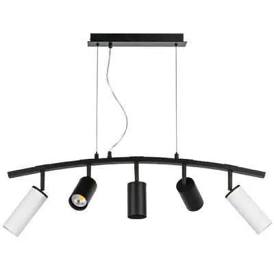 LR735862373 Люстра RULLO 5х50W GU10 ЧЕРНЫЙ/БЕЛЫЙ (571735+214437-3+214486-2)