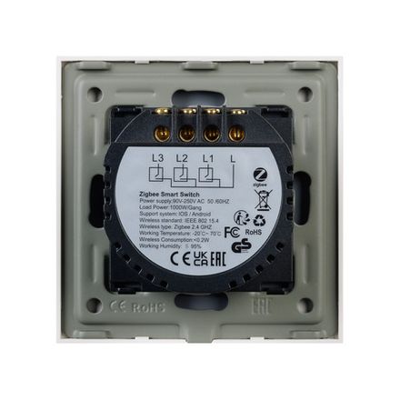 Выключатель сенсорный SWT-OMALI-S03-ZB-GD (250V, 10A, Zigbee) (Arlight, Стекло)