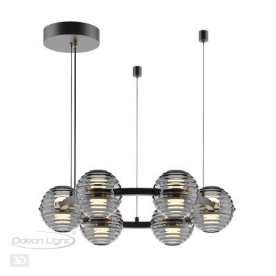 5041/60L L-VISION ODL24 545 черн./золото/дымчатый/металл/стеко Люстра LED 60W 4000К 1526Лм TRONI