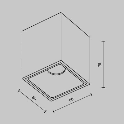 Потолочный светильник Альфа / Alfa LED 8 Вт 4000 К 60°, C065CL-8W4K-SQ-WB. TM Maytoni