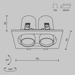 Встраиваемый светильник Hidden 4000K 2x10W 36°, DL045-02-10W4K-W. TM Maytoni
