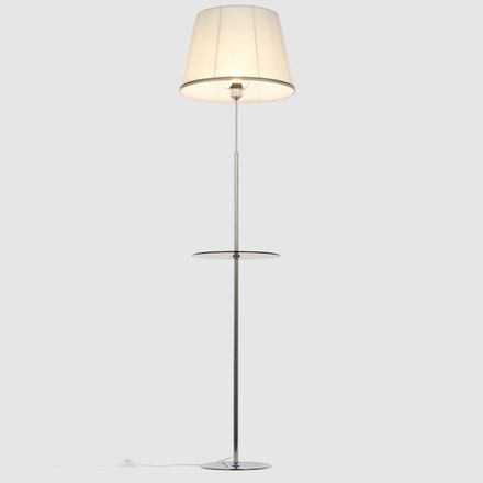 Citilux Линц CL402970T Торшер хром со столиком и белым абажуром