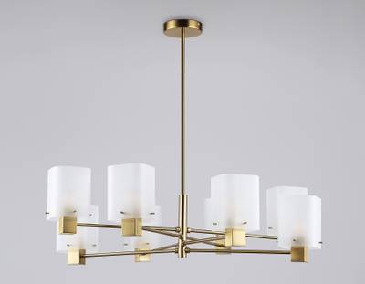 Светильник подвесной LH57033/8 BS/SM латунь/дымчатый E14/8 max 40W D830*710