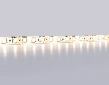 Светодиодная лента GS1201 2835 120Led/ 9.6W m/ 12V IP65 3000K/ 5000*8*2.27mm/ кратность резки 25mm (2 конт.)