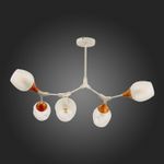 SLE113502-05 Люстра потолочная Белый, Светлое дерево/Белый E27 5*60W