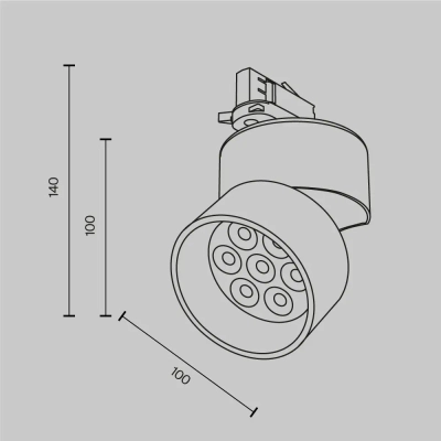Трековый светильник Альфа / Alfa Trinity 2700K 15Вт 36°, TR199-3-15W2.7K-M-W. TM Maytoni