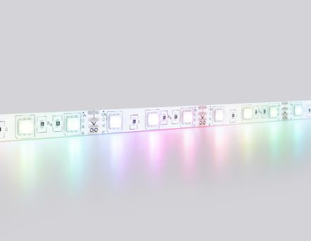 Светодиодная лента RGB GS2302 5050 60Led/ 14.4W m/ 12V IP65 RGB/ 5000*10*2.87mm/ кратность резки 50mm (4 конт.)