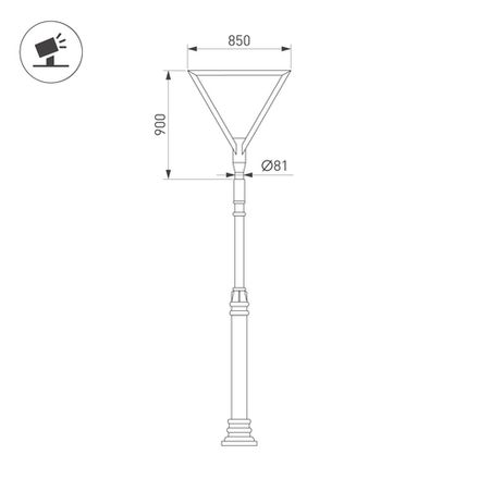 Светильник OXOR-TRILEIS-900x850х80-75W Day4000 (BK, 120 deg, 230V) IP65 (Arlight, -)