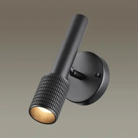 4238/1W HIGHTECH ODL21 321 черный/металл Настенный св-ник выкл на плафоне IP20 LED GU10 max 10W MEHARI