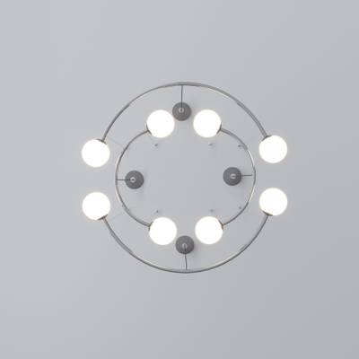 Подвесной светильник со стеклянными плафонами 360/8 хром