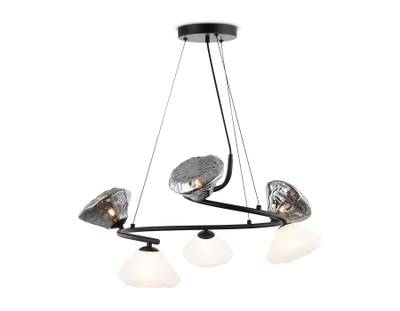 Светильник подвесной LH15003/6 BK/FR/SM черный/белый матовый/дымчатый G9*6 max 40W D630*1150