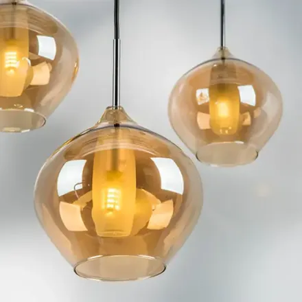 803043 Подвес PENTOLA 1х25W G9 ХРОМ/ЯНТАРЬ Lightstar