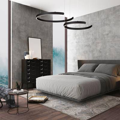 6534/43L LEDIO LN23 223 чёрный Светильник подвесной LED 43W  3000/4000/6000К 220V INDIE