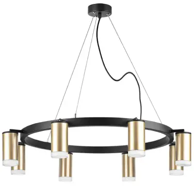 LR0184080 Люстра RULLO 8х50W GU10 ЧЕРНЫЙ/ЗОЛОТО (571018+214440-8+202430-8)