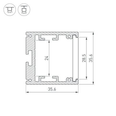 Профиль SL-ARC-3535-D320-W90 WHITE (260мм, дуга 1 из 4) (Arlight, Алюминий)