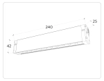 Светильник светодиодный диммируемый для шинопровода Magnetic 220V GL1302 BK черный IP20 12W 3000K-6400K 24° 232*25*42 (Без ПДУ)