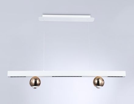 Светильник светодиодный подвесной FL5955 WH/GD белый/золото 4200K 18W 1000*70*1200 (Без ПДУ)