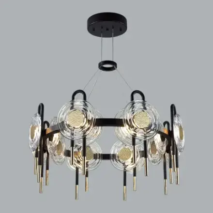 5407/92L MODERN ODL_EX25 101 черный/золото/металл/стекло Люстра LED 92W 3000K 8990Лм MAGNET