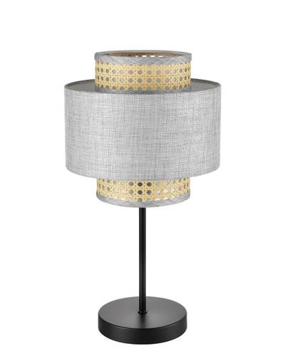8043/1T MODERNI LN25 черный/серый/бежевый, металл/текстиль/ротанг Настольная лампа Е27 1*60W 220V LAUNA