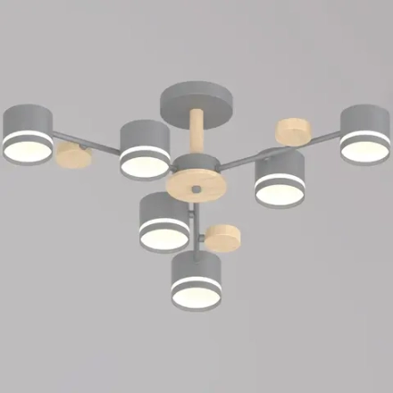 68730-0.3-06 GX53 GREY+WOOD светильник потолочный Reluce, GX53х6