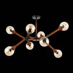 SLE109402-08 Люстра потолочная Черный, Темное дерево/Прозрачный, Янтарный E27 8*60W