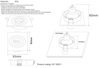 Светильник встраиваемый Crystal Lux CLT 002C1 WH 1400/147