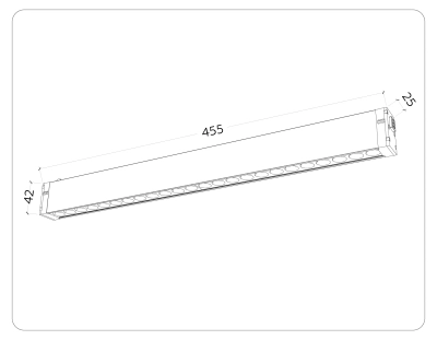 Светильник светодиодный диммируемый для шинопровода Magnetic 220V GL1314 BK черный IP20 24W 3000K-6400K 24° 455*25*42 (Без ПДУ)