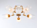 Светильник подвесной TR303323/5 WH/GD/CL/FR белый/золото/прозрачный/белый матовый E27*5 max 60W D620*200
