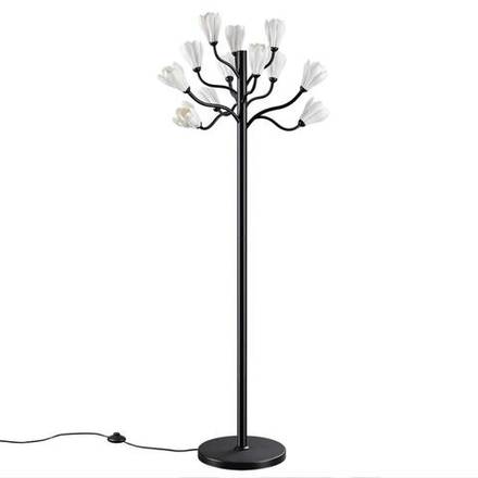 5090/12F MODERN ODL25 553 черный матовый/белый/фарфор Торшер G4 LED 12*5W GARDI
