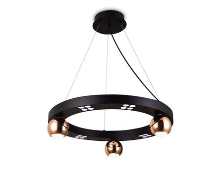 Светильник светодиодный подвесной FL5961 BK/GD черный/золото 4200K 32W  D600*1200 (Без ПДУ)