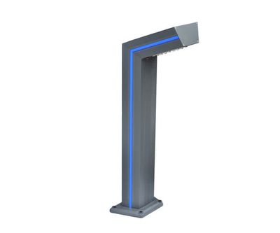 09207-F,16(05) Светильник уличный Такоми серый с солнечной батареей w15*7,5 h80 Led 6W (4000K) Декоративная подсветка синяя. С пультом ДУ