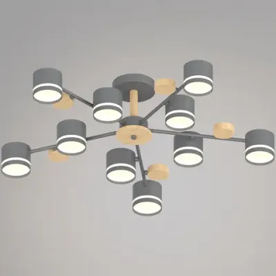 68730-0.3-10 GX53 GREY+WOOD светильник потолочный Reluce, GX53х10
