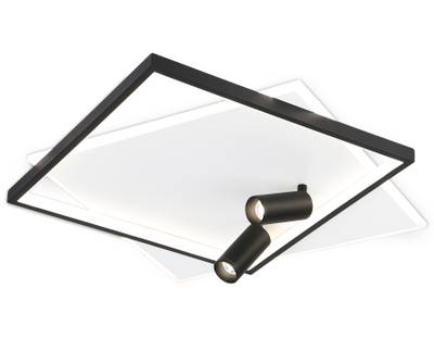 Светильник светодиодный настенно-потолочный с пультом FL5138/2+2 WH/BK белый/черный 77W 3000K/4200K/6400K+4200K 505*493*130 (ПДУ ИК)