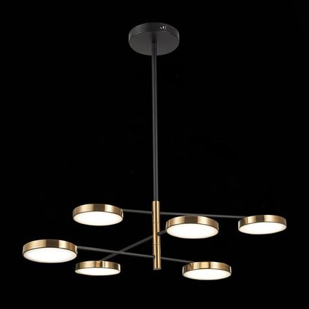 SL1605.413.06 Светильник подвесной ST-Luce Черный/Латунь, Белый LED 6*7,5W 3000K
