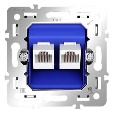 VLS0602M Механизм розетки компьютерной двойной RJ45+RJ45 кат.6, S70. (ТМ Maytoni)